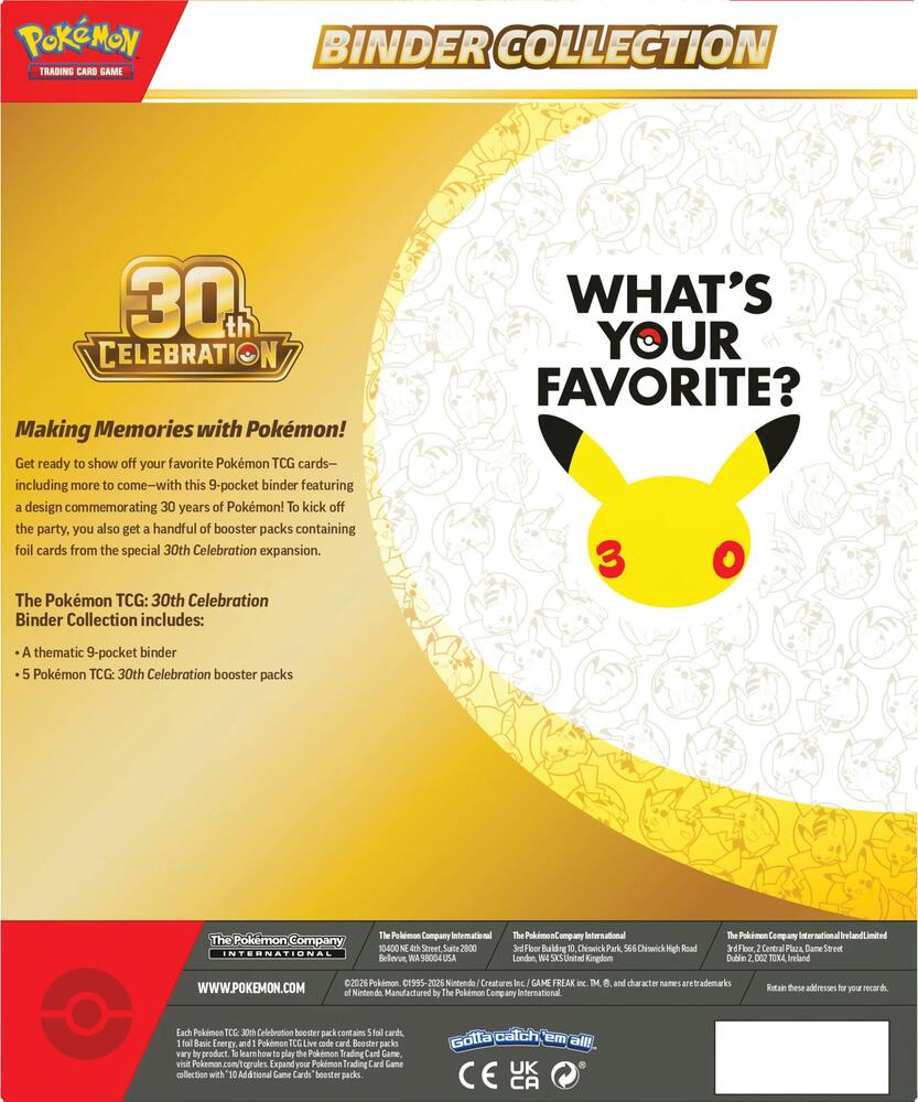 (Preorder) Pokémon 30th Celebration Binder Collection