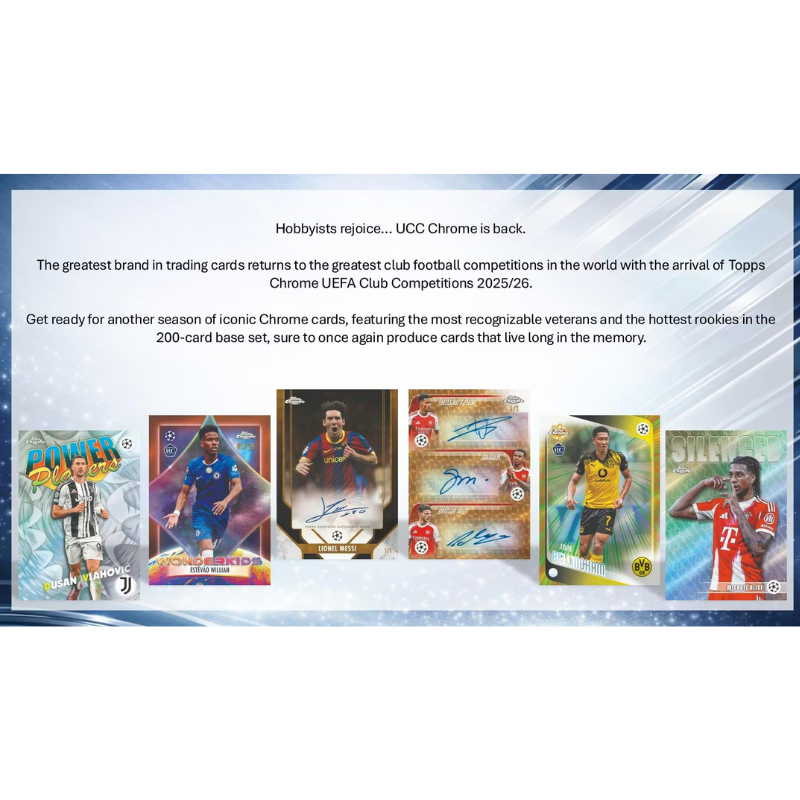 2025/26 Topps Chrome UEFA Club Competitions Soccer Jumbo Box